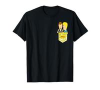 Beavis and Butt-Head Vintage Retro Faux Nachos Pocket T-Shirt - Unisex-Erwachsene - Schwarz - S