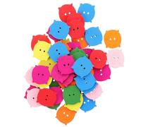 Beavorty 100 Stück Holzknöpfe Schweinskopf Dekorative Kinderknöpfe zum Nähen Kreative Selbstgemacht Zierknöpfe für Kinderkleidung und Basteln