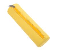 Beavorty 1stücke Zipper Design Silikon Kosmetiktasche Für Make-up Tragbare Makeup Aufbewahrungstasche Rund Leicht Gelb Für Reisen Und Zuhause