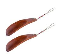 Beavorty 2 Stück Schuhlöffel Schuhanzieher aus Holz Mini 9.00 x 3.50 x 0.50 cm tragbar mit Seil für Zuhause Reise High Heels und Lederschuhe