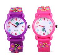 Beavorty 2stücke Kinderuhr Cartoon Schmetterling Quarzuhr Mit Silikonarmband Uhr Für Kleinkinder Jungen Mädchen Geschenk Für Kindertag Geburtstag