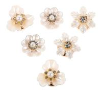 Beavorty 3 Paar Manschettenknöpfe Mit Perlen Und Diamanten Hemdmanschettenknöpfe Kleiderzubehör Für Frauen Manschettenknöpfe Für Damen Ärmelknopf Formelle