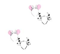 Beavorty 4 Stck. Niedliches Kuh Ohren Stirnband Teiliges Weiches Haarreif mit Hörnern Unisex Halloween Kostüm Zubehör für Party Cosplay Leichte Bequeme Kopfbedeckung für Damen und Herren