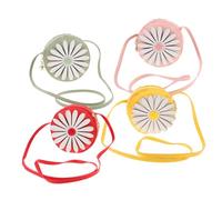 Beavorty 4 Stück Teiliges Mini Crossbody Bag für Mädchen Leichte Kleine Umhängetaschen mit Niedlichem Gänseblümchenmuster Kompakte Pu-Schultertaschen für Kleinkinder für Schlüssel