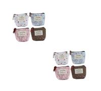 Beavorty 8 Stück Teiliges Mini Geldbörse Canvas Reißverschluss Münzfach Leichte Kleine Portemonnaies mit Niedlichen Mustern für Damen und Mädchen Praktisch für Münzen Karten und Schlüssel