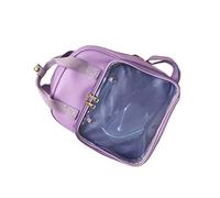 Beavorty Bonbonfarbener Pvc Schulrucksack für Mädchen und Frauen Großer Kapazität Super Geräumig für Schule und Reisen Violette Pu Schultertasche
