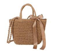 Beavorty Gewebte Handtasche als Kleine Strohtasche, Strandtasche für Damen | Polyester und Flachs, Lässiger Stil für Date und Wochenmarkt, Passend zu Geldbörse und Kosmetik