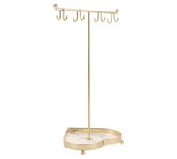 Beavorty Herzförmiger Schmuckständer aus Metall Schmuckhalter für Halsketten und Ringe Organizer mit Stabilem Standfuß für Schmuckpräsentation zu Hause