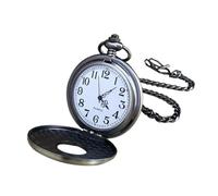 Beavorty Retro Taschenuhr mit Holzmaserung Hohlem Deckel Mechanische Vintage Uhr für Herren Geschenkidee für Väter Ehemänner Präzise Quarzbewegung Langlebig