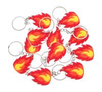 BEBEMOKO 10 Stück Teiliges Feuerwehr Schlüsselanhänger Flammen design Feuerwehrmann Partydeko Mutig Stilvoll Feuerwehr Geschenk Anhänger Deko für Helden Feier
