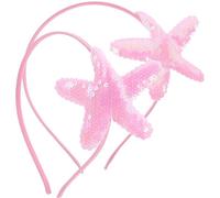 BEBEMOKO 2 Stck Teiliges Seestern Haarband mit Pailletten Niedliches Leichtes Mädchen Haaraccessoire Farblich Zart Langlebig für Geburtstagsfeier Strandparty Bühnenauftritt