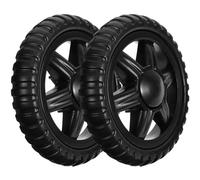 BEBEMOKO 2 Stück Stabile Kunststoff Wagenräder Ersatzrad mit Einfachem Einbau und Robustem Design für Einkaufstrolley und Handwagen in Schwarz