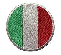 BeBuz Italien Flagge Patch Rund/Kreis 6cm Besticktes Bügelbild Aufbügler Aufnäher Abzeichen Militär Taktisches Emblem Abzeichen für Jacken Rucksäcke Hüte Kleidung