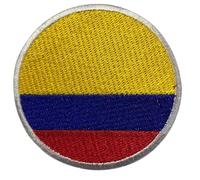 BeBuz Kolumbien Flagge Patch Rund/Kreis 6cm Besticktes Bügelbild Aufbügler Aufbügler Aufnäher Abzeichen Militär Taktisches Emblem Abzeichen für Jacken Rucksäcke Hüte Kleidung