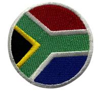 BeBuz Südafrika Flagge Patch Rund/Kreis 6cm Besticktes Bügelbild Aufnäher Aufbügler Aufnäher Militär Taktisches Emblem Abzeichen für Jacken Rucksäcke Hüte Kleidung