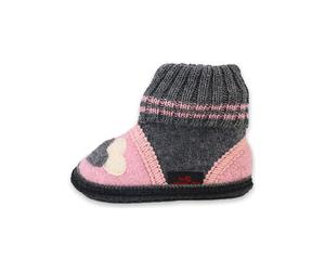 Beck Hüttenschuhe "Little Hearts" in Rosa - Größe 32 | Kinderhausschuhe