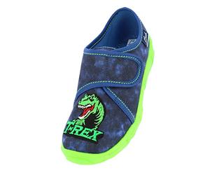 Beck Jungen T-rex Hausschuh, Blau, 30 EU