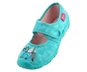 Beck Mädchen Pegasus Hausschuhe, Türkis, 34 EU