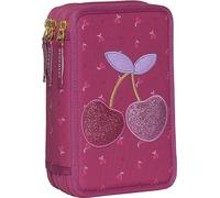 Beckmann, 3-fächrige Federmappe Cherry, mit Inhalt, Mäppchen Federtasche, Grundschule, 1. Klasse, Red