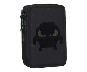 Beckmann Federmäppchen 3-Fold Pencil Case Pixel schwarz