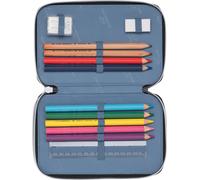 Beckmann Norway - 3-fächrige Federmappe mit Inhalt, Camo Rex Black