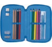 Beckmann, 3-fächrige Federmappe Ocean, mit Inhalt, Mäppchen Federtasche, Grundschule, 1. Klasse, Blue