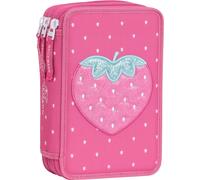 BECKMANN NORWAY - 3-fächrige Federmappe mit Inhalt, Strawberry Dark Blue