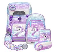 Beckmann of Norway Schulrucksack Set Mädchen ∙ Inklusive Regenschutz & Sportrucksack ∙ Optimale Gewichtsverteilung schont Rücken und Schultern ∙ Motiv Einhorn/Unicorn Kollektion 2020