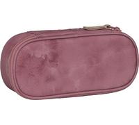 Beckmann, Ovales Schlamperetui Organic Rose, für Schule Uni Arbeit, Schlampermäppchen Reißverschlussfach innen, Red