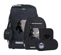 Beckmann Schulranzen Active Air FLX Schoolbag Set 6-teilig 20-25L Pixel schwarz