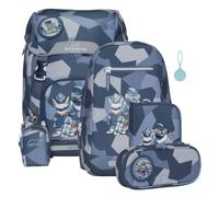 Beckmann Schulranzen Classic Schoolbag Set 6-teilig 22L Tiger Race blau