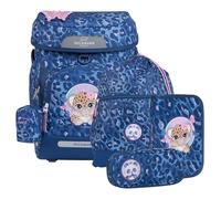 Beckmann Schulranzen Plus Air Schoolbag 7 teilig Cheetah blau