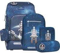 Beckmann, Schulranzen-Set Active Air FLX Space Mission, 6-teilig, Grundschule, inkl. Regenüberzug, 20-25L, Blue