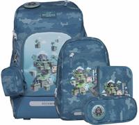 Beckmann, Schulranzen-Set Active Air FLX Jungle Game, 6-teilig, Grundschule, inkl. Regenüberzug, 20-25L, Green