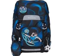 Beckmann, Schulrucksack Classic Magic League, Grundschule, 1. Klasse, ergonomisch, inkl. Regenüberzug, 22L, Black