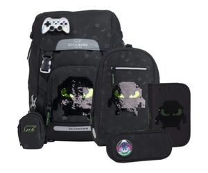 Beckmann Schultaschenset Classic Pixel, 6-teilig