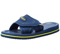 BECO-Beermann GmbH & Co. KG Fußbettpantoletten, Klettbandage, Unisex Pantoletten, Blau (Blau/Gelb 62), 42 EU (8 UK)