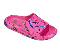Beco Kinder Pantoletten mit Meeresdinosaurier-Motiven, Badeschlappen Kinder in Größe 28/29, Bequeme Kinder Pantoletten für Jungen & Mädchen - in Pink