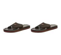 Beco Unisex Fußbettpantoletten, Klettbandage Pantoletten, Schwarz Schwarz Rot 50, 43 EU (Packung mit 2)