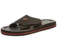 Beco Unisex Voetbedpantoletten, klittenband Pantoletten, Schwarz Schwarz Rot 50, 39 EU