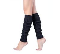Becotal Langer Stulpen für Damen und Mädchen, Knöchelwärmer Beinwärmer Acrylic Stricken Stulpen Beinstulpen Beinwärmer Kniestrümpfe Legwarmers Strümpfe Overknees, Schwarz