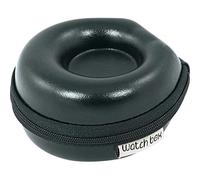 BecoTechnic Watch Box Donut Uhrenbox, Hartschalen-Etui, Lederoptik, 9,5 x 9,3 x 5 cm, Schwarz