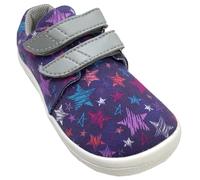 BEDA Leichte & super Flexible Textil Schuhe mit Mesh innen, Barfußschuhe Modell Stars in Violett (Violett Stars, EU Schuhgrößensystem, Grundschulkind, Numerisch, M, 28)