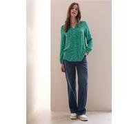Langarmbluse CECIL, Damen, Gr. XL (44), grün (sea grün), Stoff, 100% Viskose, bedruckt, gerade normal, Rundhals, Bündchen, Blusen, mit grafischem Muster (81129839-XL) sea grün