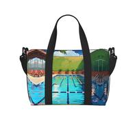 Bedruckte Damenhandtasche mit Flamingo und Schwimmbad, tragbare Umhängetasche, geeignet für Fitness, Reisen.