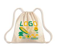Bedruckter Baumwollrucksack 34x40cm 145g/m2 ecru - 3 Farben / Ja / 50 Stück