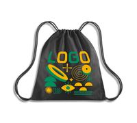 Bedruckter Baumwollrucksack 34x40cm 145g/m2 Schwarz - 2 Farben / Ja / 3000 Stück