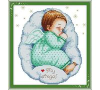 Bedrucktes Kreuzstich-Set für Erwachsene, Asleep Angel Baby DIY 14 CT Stickerei Nähen Starter Kit gestempelt oder ungestempelt Handarbeit Heimdekoration