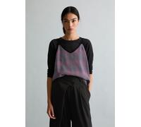 Bedrucktes Lingerie-Spitzentop straight schwarz S