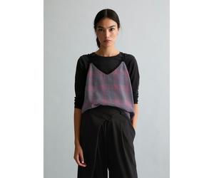 Bedrucktes Lingerie-Spitzentop straight schwarz XXL